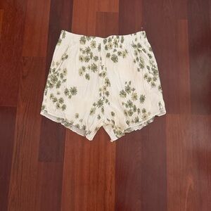 Abercrombie & Fitch Cream Floral High Waist Shorts